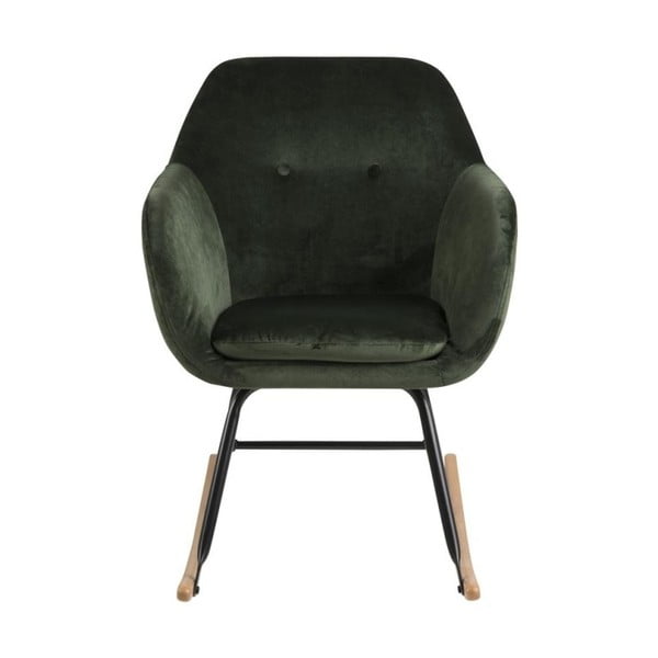 Зелен кадифен люлеещ се стол Emilia - Actona-image-2