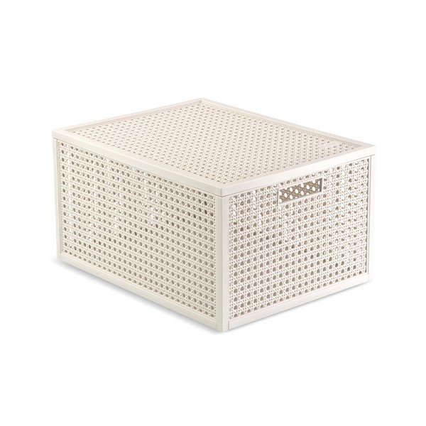 Кремава кутия за съхранение с капак от рециклирана пластмаса 30x38x21 cm Kaya – Curver