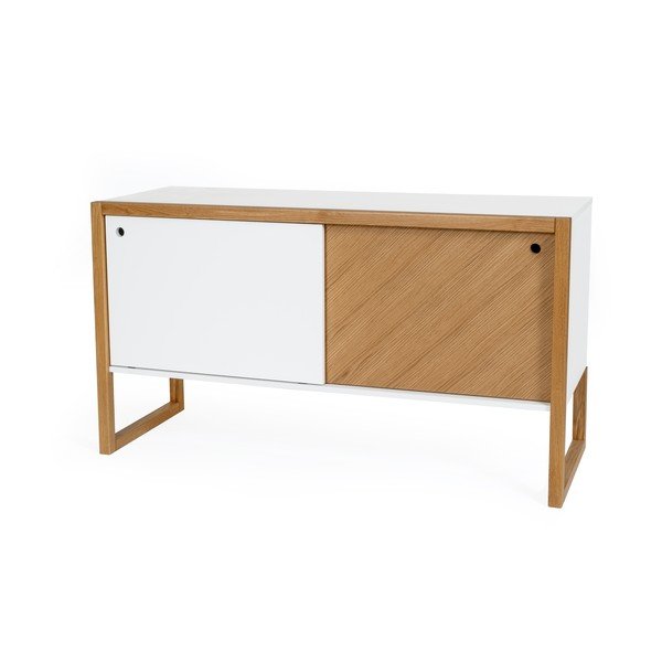 Кафяв и бял дъбов скрин Cubis - Woodman-image-2
