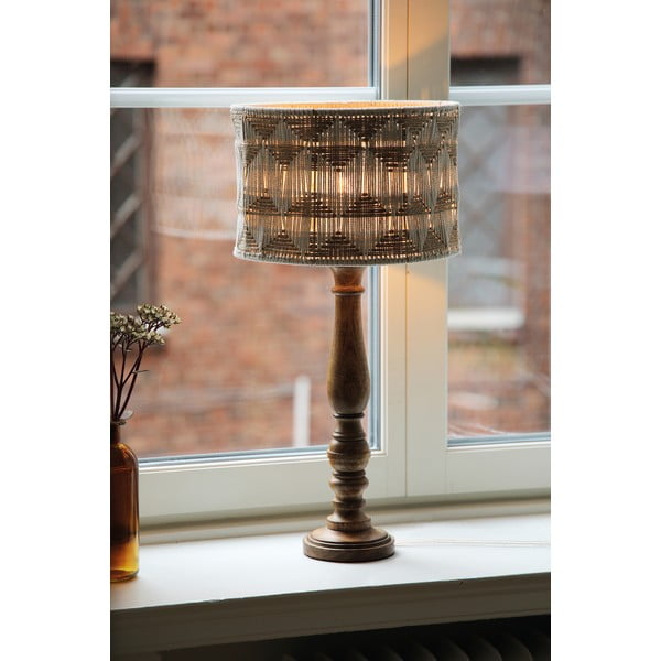 Настолна лампа с абажур от текстил и юта в кафяв и естествен цвят (височина 62,5 cm) Ano – Markslöjd-image-2