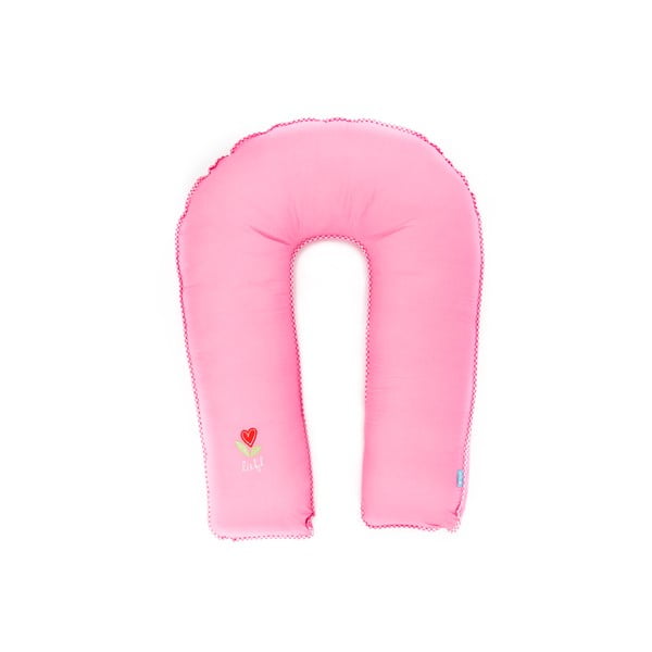 Розова бебешка възглавница във формата на буквата "U" - Tiseco Home Studio