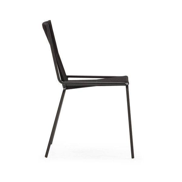 Черни метални трапезни столове в комплект за подреждане 2 бр. Emily – Marckeric-image-4