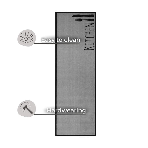 Сива пътека Zala Living Cook & Clean Kitchen Cutlery, 50 x 150 cm-image-3