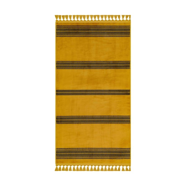 Жълт миещ се килим 160x100 cm - Vitaus