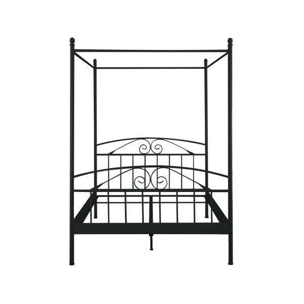 Černá dvoulůžková postel s nebesy Støraa Bibi, 180 x 200 cm-image-1