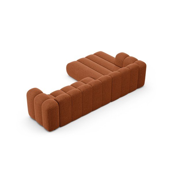 Шенилов ъглов диван в тухлен цвят (ляв ъгъл) Lupine – Micadoni -image-3