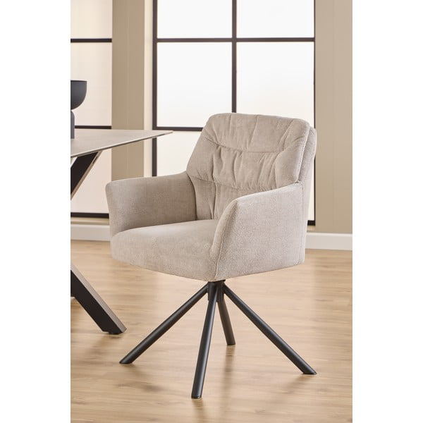 Бежов тапициран трапезен стол с подлакътници Alonso – Actona-image-4