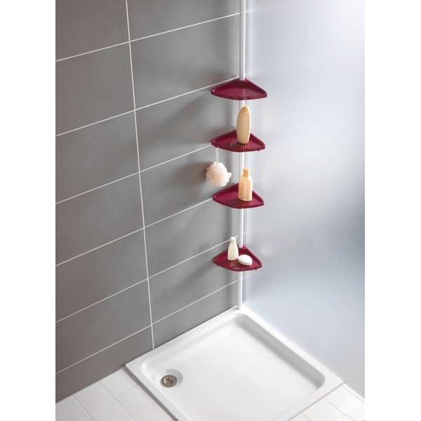 Růžová teleskopická police do sprchy Wenko Compact-image-3