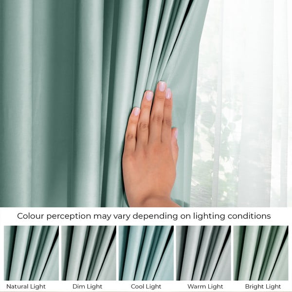 Светлозелено затъмняващо перде 140x270 cm Eyelets – Restilo-image-4