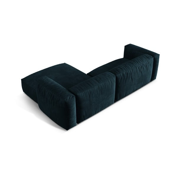 Тъмносин кадифен модулен ъглов диван (десен ъгъл) Martina – Micadoni -image-3