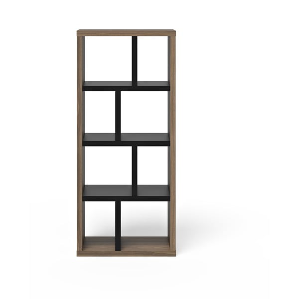 Кафяво-черен шкаф за книги от орех 70x159 cm Berlin - TemaHome
