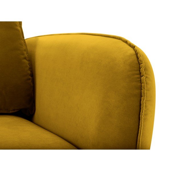 Кресло от жълто кадифе с черни крака Lento - Kooko Home-image-1
