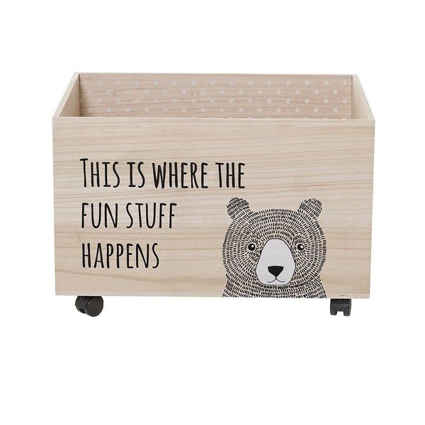 Дървена детска кутия за съхранение на колела Kesa - Bloomingville Mini-image-1