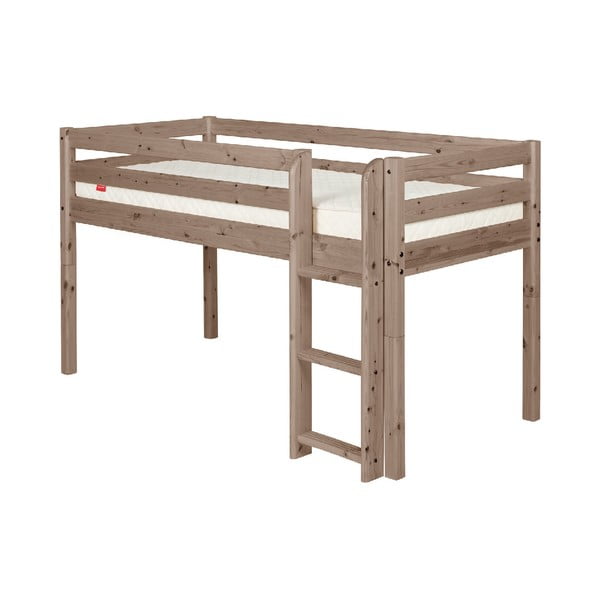 Кафяво средно високо детско легло от борова дървесина , 90 x 200 cm Classic - Flexa