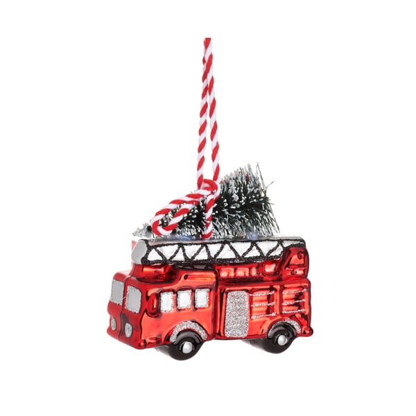 Ръчно изработена коледна украса 8 cm Fire Engine – Sass & Belle