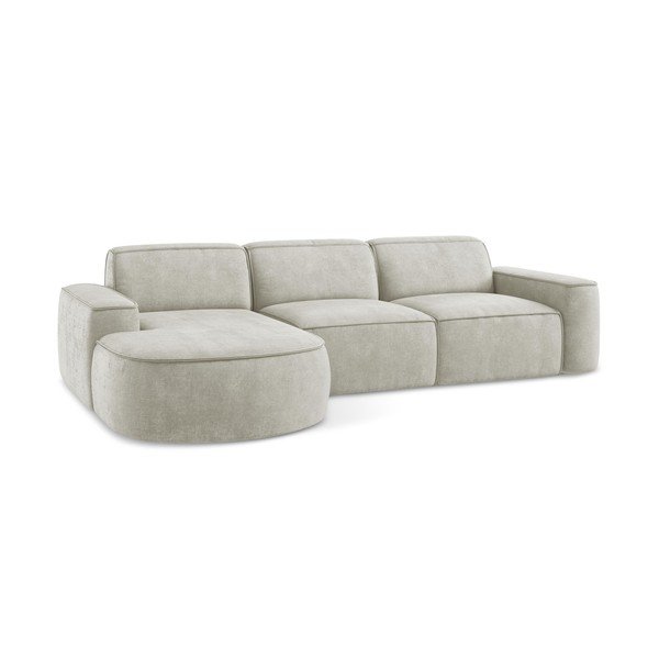 Кремав шенилов ъглов диван (ляв ъгъл) Omao – Makamii-image-4