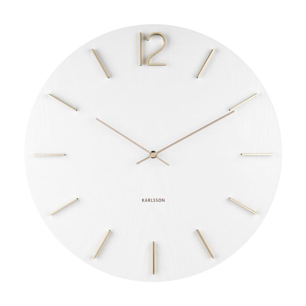 Бял стенен часовник Meek, ⌀ 50 cm - Karlsson