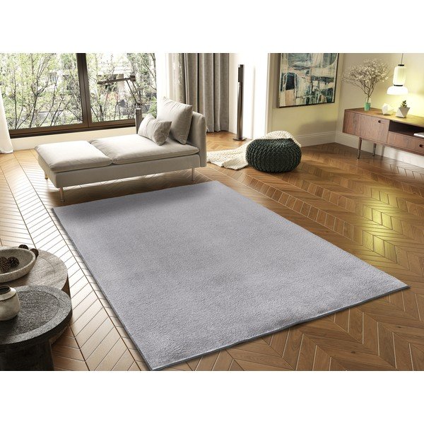 Сив килим от микрофибър 80x150 cm Coraline Liso – Universal-image-1
