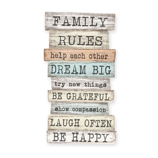 Табела 30x50 cm Family Rules – Really Nice Things