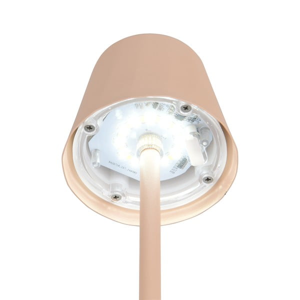 Кремава LED настолна лампа с метален абажур (височина 21 cm) Diaz – Trio-image-4