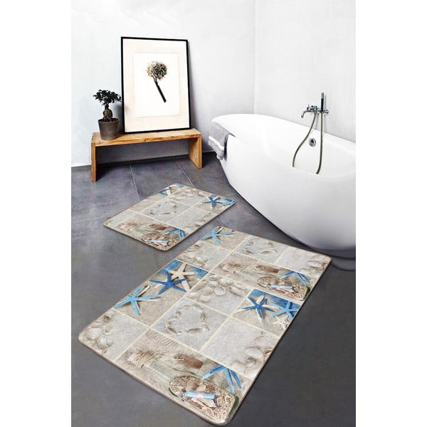 Бежови килимчета за баня в комплект от 2 бр. 60x100 cm - Mila Home-image-3