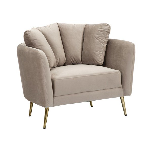 Кафяво-сиво кадифено кресло Kiev – Mauro Ferretti