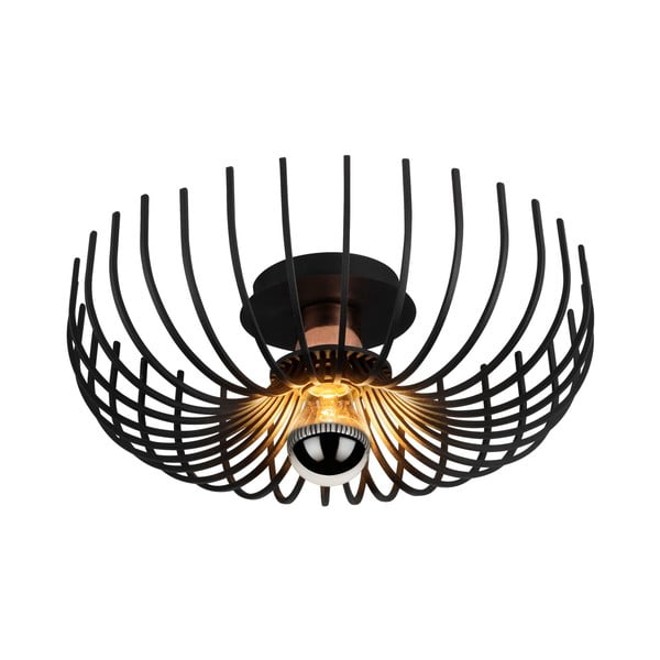 Черно осветително тяло за таван с метален абажур ø 36 cm Aspendos – Opviq lights-image-2