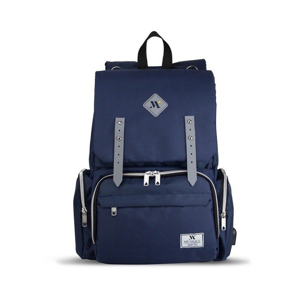 Тъмно синя раница за майки с USB порт My Valice MOTHER STAR Раница за грижи за бебето - Myvalice-image-3