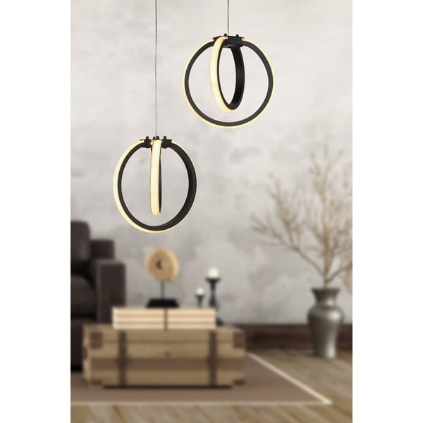 Черно метално LED висящо осветително тяло ø 20 cm Sezen – Squid Lighting-image-1