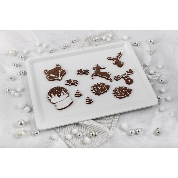 Бяла стоманена тава за печене , 42 x 33 cm White Christmas Baking - Dr. Oetker-image-1