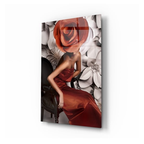 Картина върху стъкло , 72 x 46 cm Flower Woman - Insigne