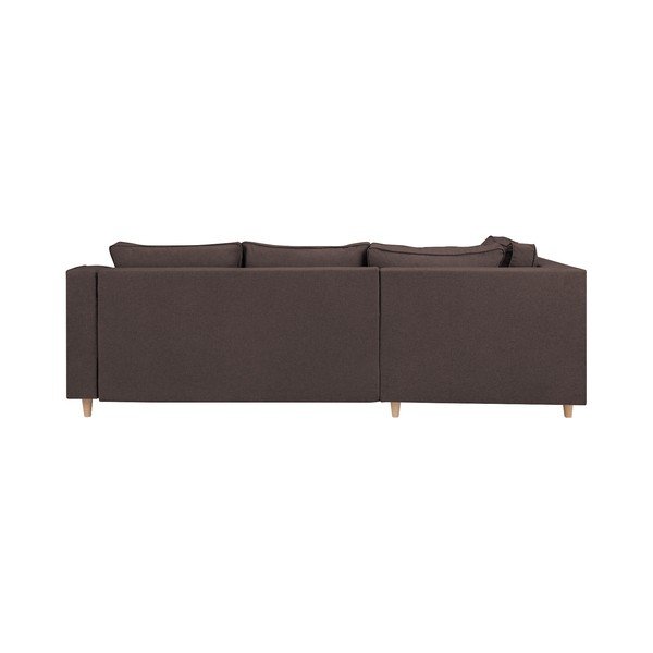 Тъмнокафяв четириместен разтегателен диван Jonquille, ляв ъгъл - Mazzini Sofas-image-4