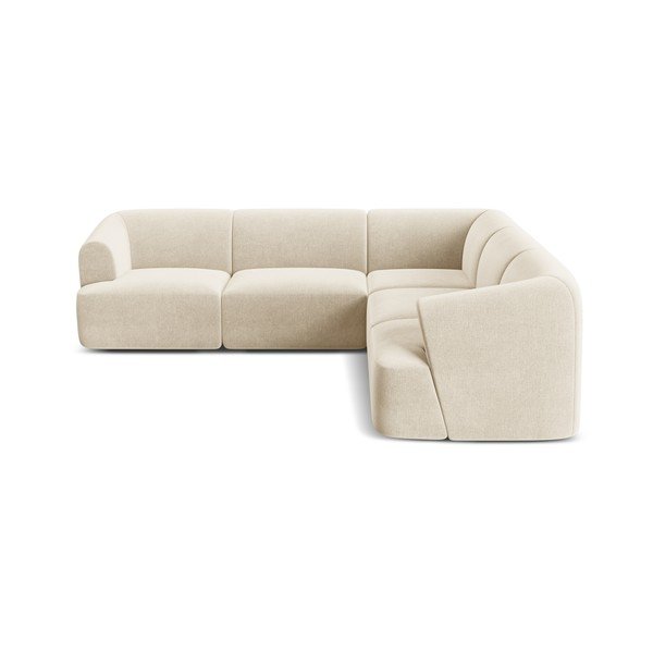 Бежов кадифен ъглов диван Campi – Cosmopolitan Design-image-3