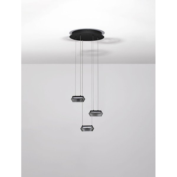 Матово черно стъклено LED затъмняващо се висящо осветително тяло ø 35 cm Jailyn – Nova Luce-image-3