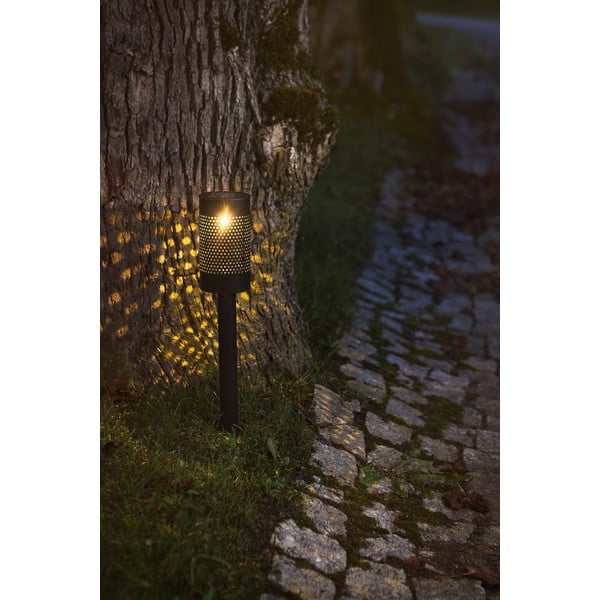 Черна слънчева LED светлина от неръждаема стомана, височина 46 cm Blace - Star Trading-image-2