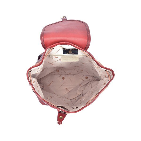 Червена кожена раница Cindy - Sofia Cardoni-image-3