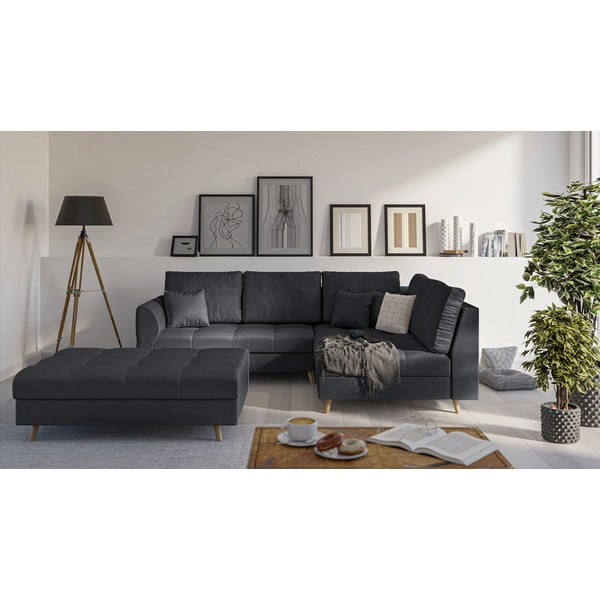 Тъмносива табуретка за крака Ariella - Ropez-image-1