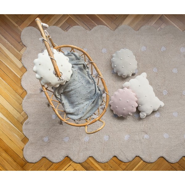 Бежов ръчно изработен памучен детски килим подходящ за пране 120x160 cm Biscuit Beige – Lorena Canals-image-1