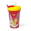 Червена чаша с жълт капак и сламка , 500 ml Iconic - LEGO®