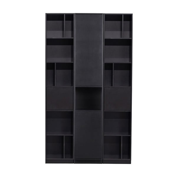 Черна модулна библиотека от масивен бор 120x210 cm Finca – WOOOD