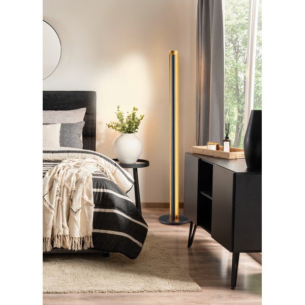 Черна LED затъмняваща се подова лампа (височина 142,5 cm) Texel – Trio-image-1