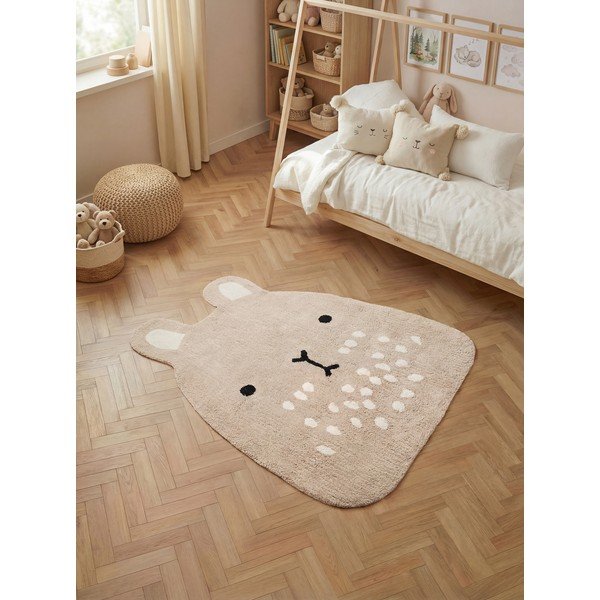 Бежов памучен детски килим подходящ за пране/ръчно изработен 120x152 cm Snuggle Pucki – Hanse Home-image-1