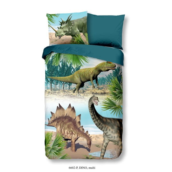 Детско памучно спално бельо за единично легло Dino Multi, 140 x 200 cm - Good Morning