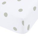 Бял-зелен еластичен фланелен чаршаф 135x190 cm Polka Dot – Catherine Lansfield