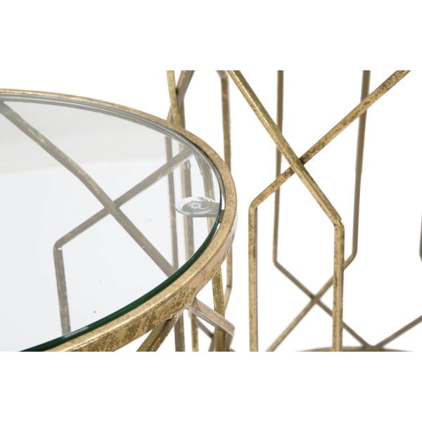 Кръгли странични маси със стъклен плот в комплект от 2 броя ø 42 cm Tunisi - Mauro Ferretti-image-4
