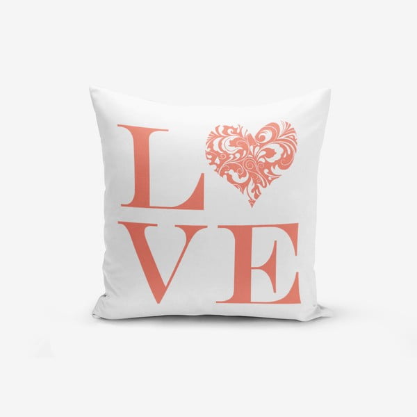 Калъфка за възглавница с памучна смес Love Flower, 45 x 45 cm - Minimalist Cushion Covers