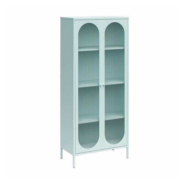 Светлосиня метална витрина 80x186x40 cm Luna – Støraa-image-2