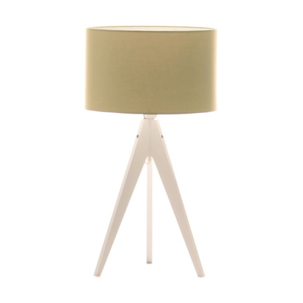 Zelená stolní lampa Artist, bílá lakovaná bříza, Ø 33 cm