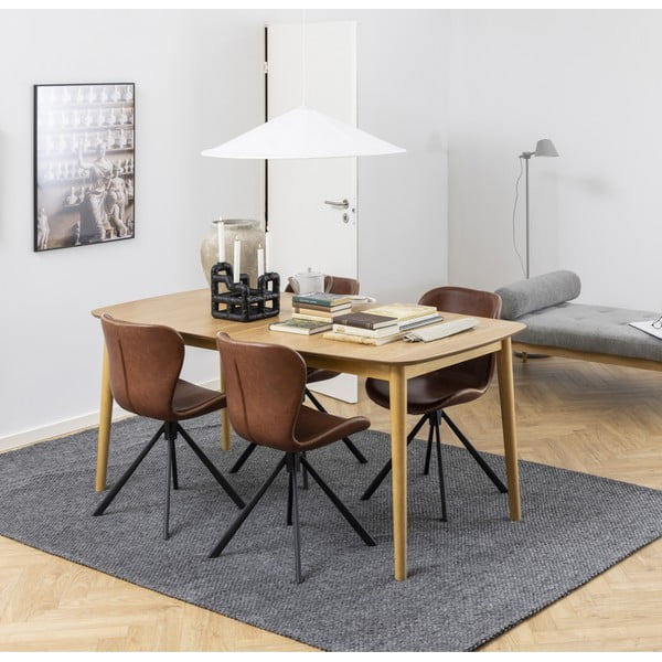 Сгъваема маса за хранене с дъбов плот 180x90 cm Montreux - Actona-image-1