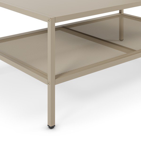 Кремава метална масичка за кафе 60x100 cm Fayna – Marckeric-image-2